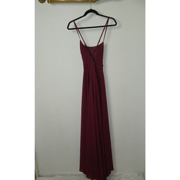 Lulu’s Dress Burgundy Mythical Kind of Love Wine Red Maxi Dress Large - Picture 4 of 7